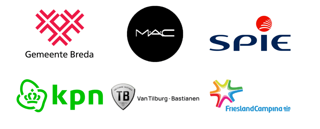 Logo van bedrijven die bij Breepark een bedrijfsfeest of personeelsfeest hebben georganiseerd. 