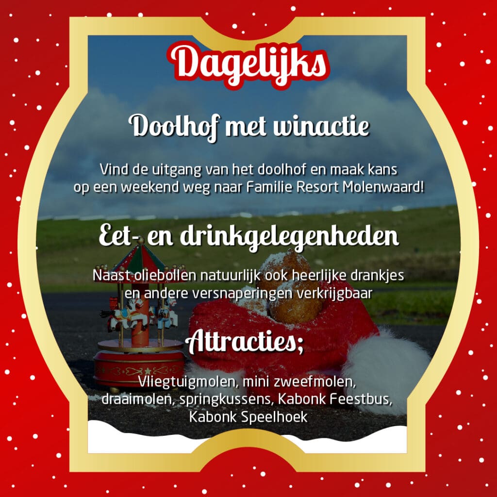 Dagelijks programma De Oliebollen Drive-in 2024 Breepark Breda